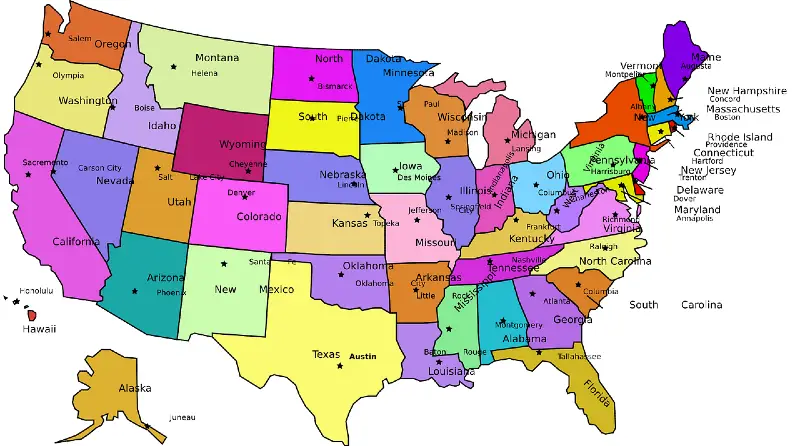 How many states in the USA?