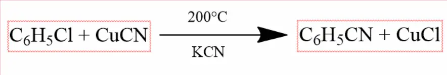 reaction with cuprous cyanide